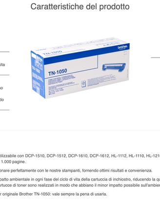 Toner originale brother TN-1050