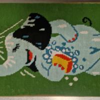 Quadro uncinetto elefante