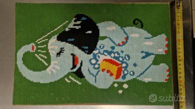 Quadro uncinetto elefante