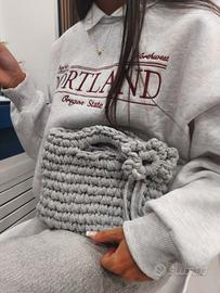 Borsa crochet bag🩶