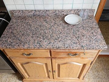 Credenza piano in marmo più mobiletto