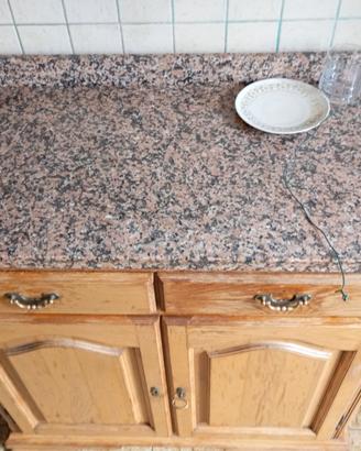 Credenza piano in marmo più mobiletto
