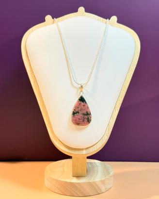 Ciondolo in Rodonite naturale