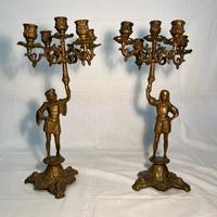 Coppia Candelabri in Bronzo