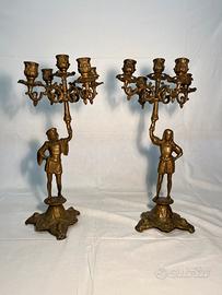 Coppia Candelabri in Bronzo
