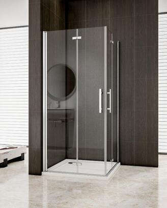 Aica 195 cm Box Doccia Angolare Due Porte Battente