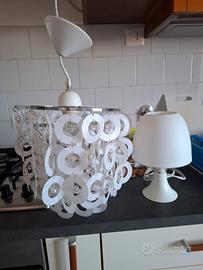 Coppia lampadario e abat-jour