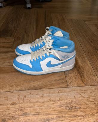 Air jordan 1 mid se white university blue, EU45