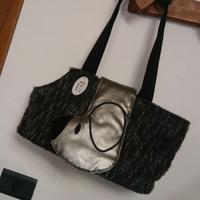 trasportino cane grigio nero lana piccola taglia 