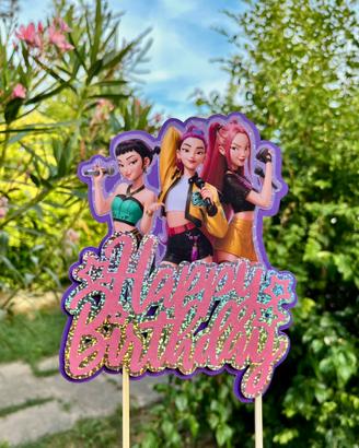 set cake topper + 10 mini topper Huntrix