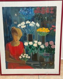 Litografia Eliano Fantuzzi "Fioraia"