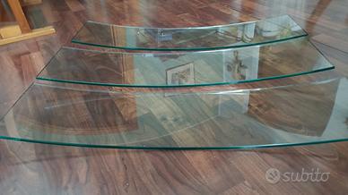 3 mensole curve di vetro 