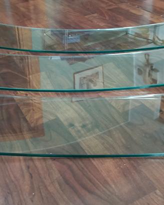 3 mensole curve di vetro 