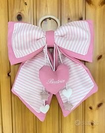 Fiocco nascita bimba personalizzabile fatto a mano