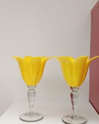 Coppia fiori Porcellana Bianca