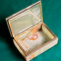 Scatola portagioie in onice naturale, vintage '70