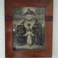 Quadro con cornice in noce immagine sacra