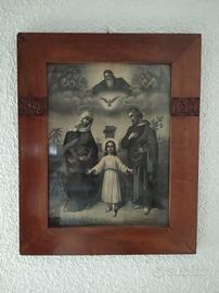 Quadro con cornice in noce immagine sacra