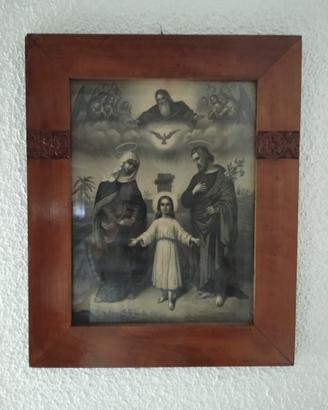 Quadro con cornice in noce immagine sacra