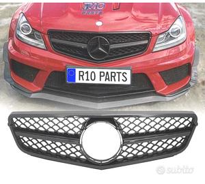 GRIGLIA MERCEDES W204 11-14 LOOK AMG C63 NERO LUCI