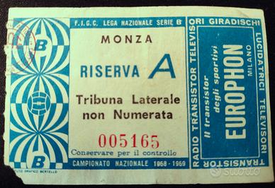 Bari calcio BIGLIETTO MONZA BARI 1968