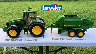 BRUDER John Deere 7R e Pressa John Deere