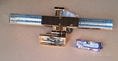 Lampada applique ottone bagno oro