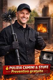 Spazzacamino Pulizia camini stufe video ispezioni