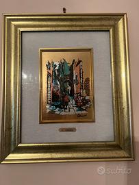 Quadro firmato C.Caruso con cornice dorata-vintage