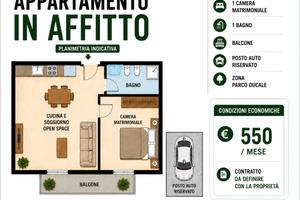 Sassuolo bilocale con balcone e posto auto privato
