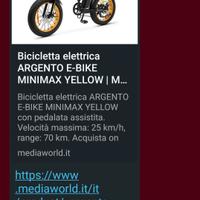 bicicletta elettrica argento e-bike minimax