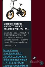 bicicletta elettrica argento e-bike minimax