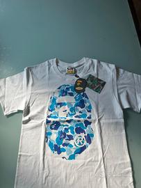 T-Shirt BAPE ABC  Big Ape Head Bianca / Blu