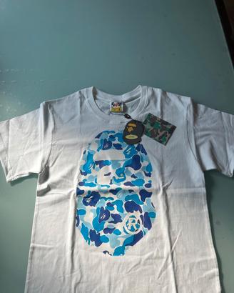 T-Shirt BAPE ABC  Big Ape Head Bianca / Blu
