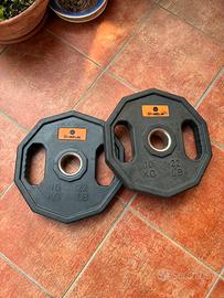Pesi 10kg x2 di gomma disco con maniglie
