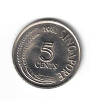 Moneta, Singapore, 5 cents, Republic of Singapore