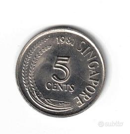 Moneta, Singapore, 5 cents, Republic of Singapore