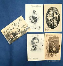 AUGURI BUONA PASQUA Lotto 5 cartoline antiche fp