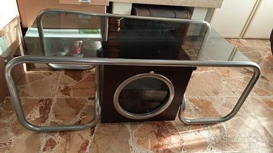 Tavolino da caffè anni 70 in acciaio