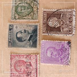 5 francobolli del regno d'Italia del 1901 usati