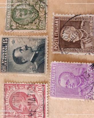 5 francobolli del regno d'Italia del 1901 usati