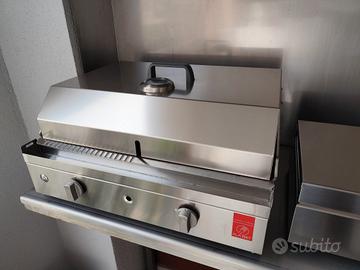 barbecue plancha Pla.net 55 Inox rigata e liscia