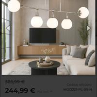 lampadario moderno 5 sfere