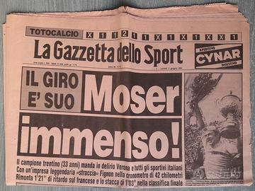 Francesco Moser Giornale Vittoria Giro d' Italia