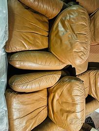 Divano Poltrona Busnelli vera pelle vintage