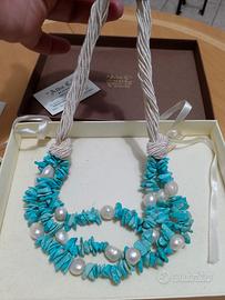 collana in turchese e perle scaramazze