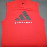 Canotta rossa Basketball Adidas, Tg.XL