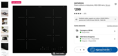 piano cottura ad induzione IKEA nuovo 60x60