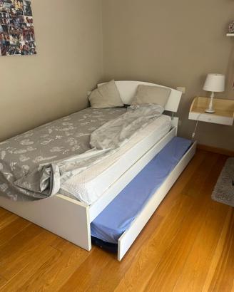 Letto piazza e mezzo, con letto estraibile