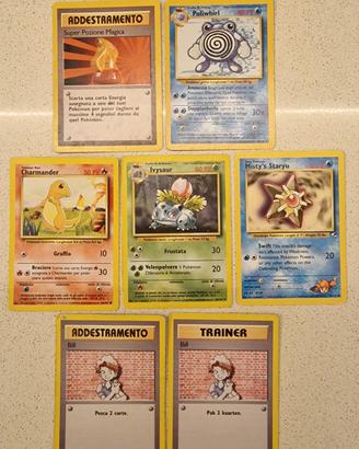 Lotto di 7 carte pokemon Base set BS e GH
